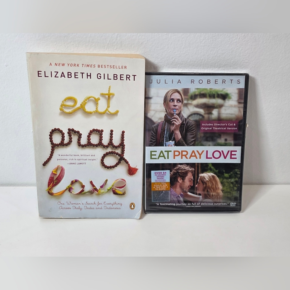 💜Eat Pray Love Book by Elizabeth Gilbert And DVD Set